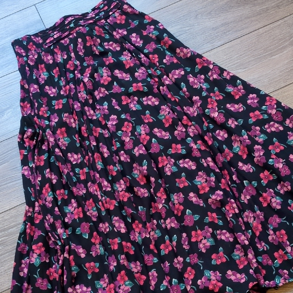 Vintage 90s Carol Little Long Floral Maxi Skirt - Romantic Dark‎ Fairy - Sz 8